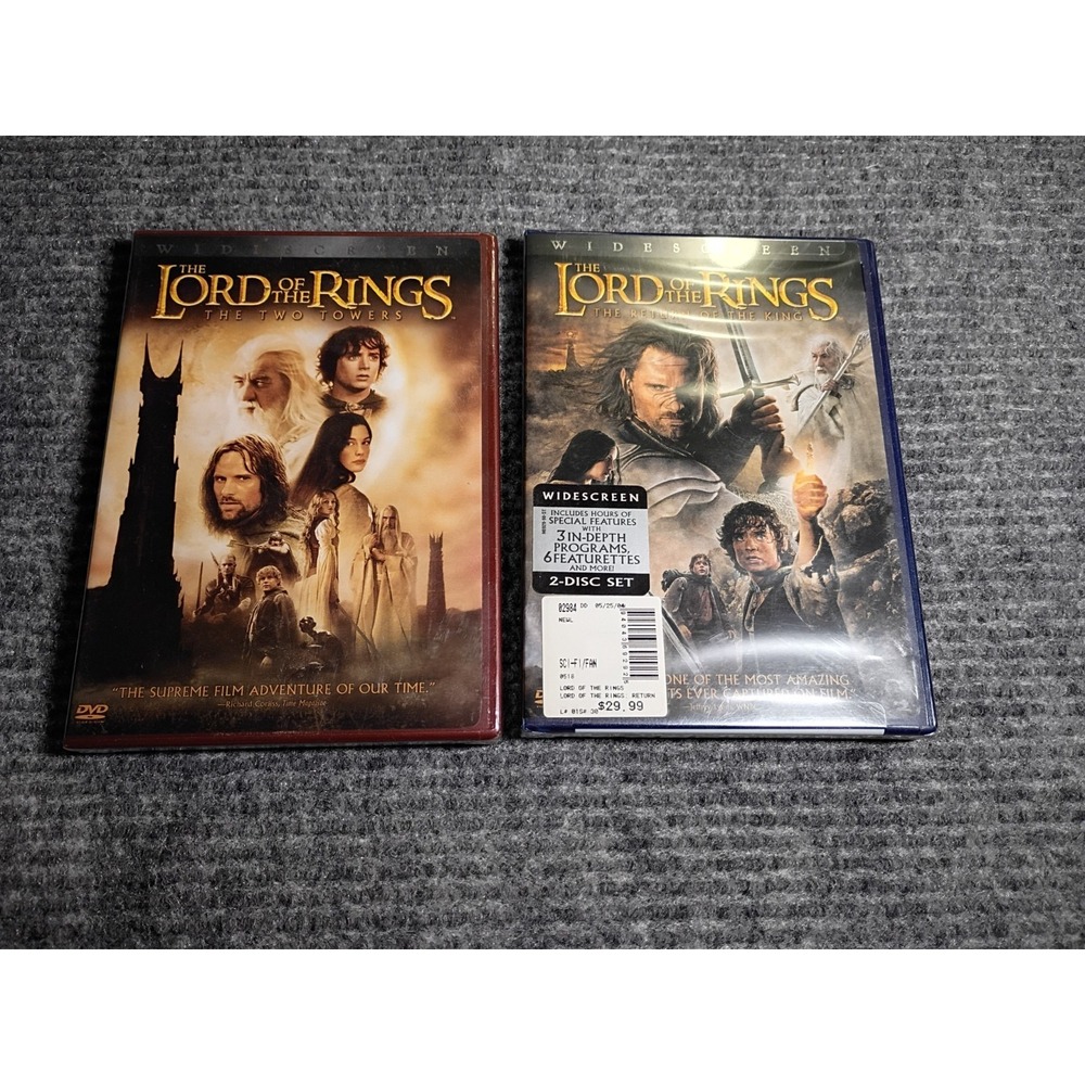 New The Lord Of The Rings The Two Towers & The Return Of The King Widescreen Dvd